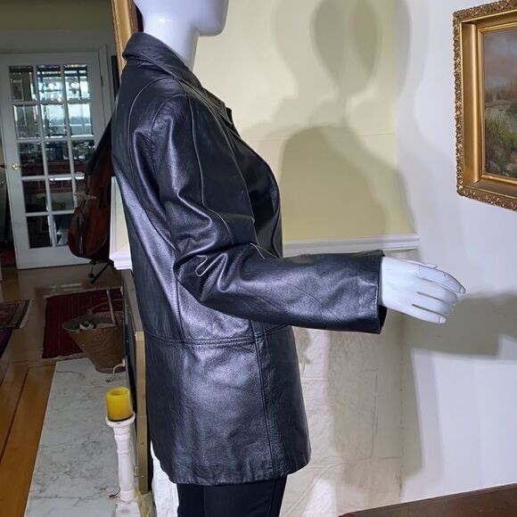 Danier Leather Black Car Length Coat - Picture 6 of 13
